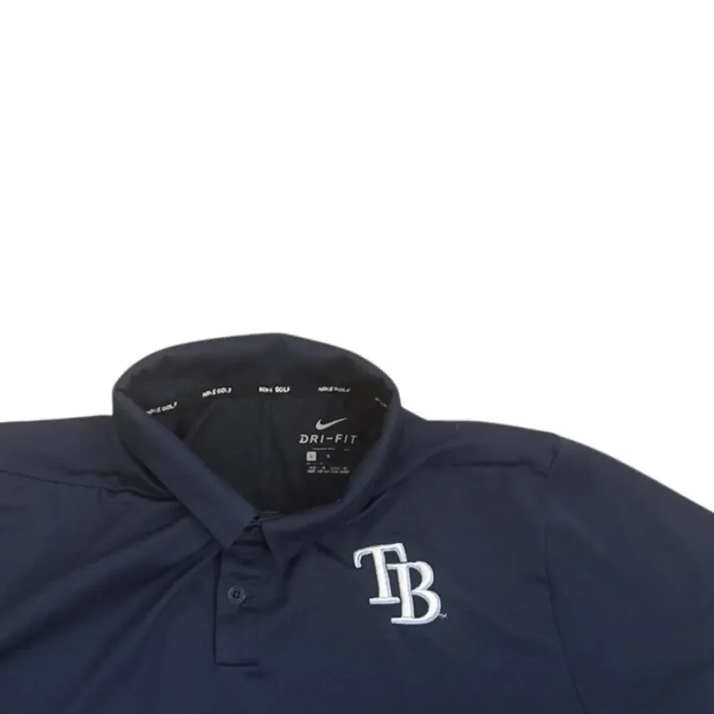 Nike MLB Tampa Bay Blue Dri-Fit Polo Shirt Size Men's Large